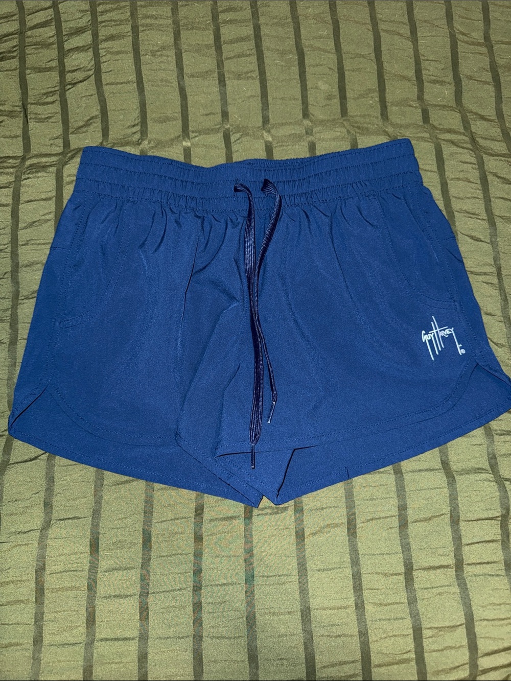 Blue Women's Athletic Shorts with Drawstring